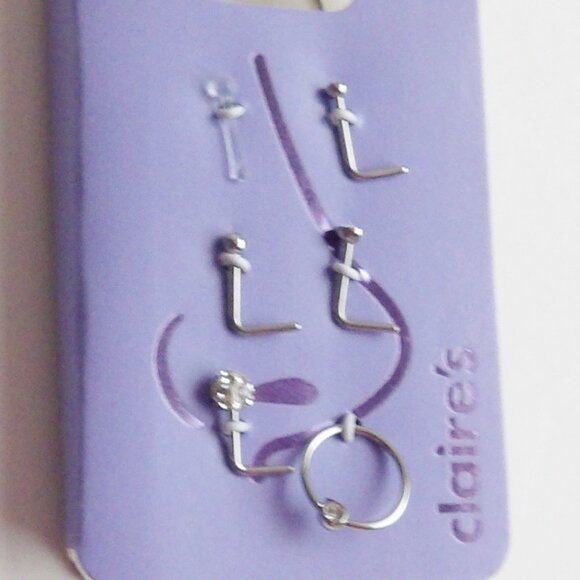 Claire's Bundle of 3 Packages Stainless Steel Nose Jewelry Mostly Studs - Picture 5 of 13